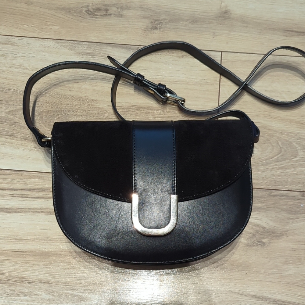 A.P.C. Black Crossbody Bag with Silver Detail
